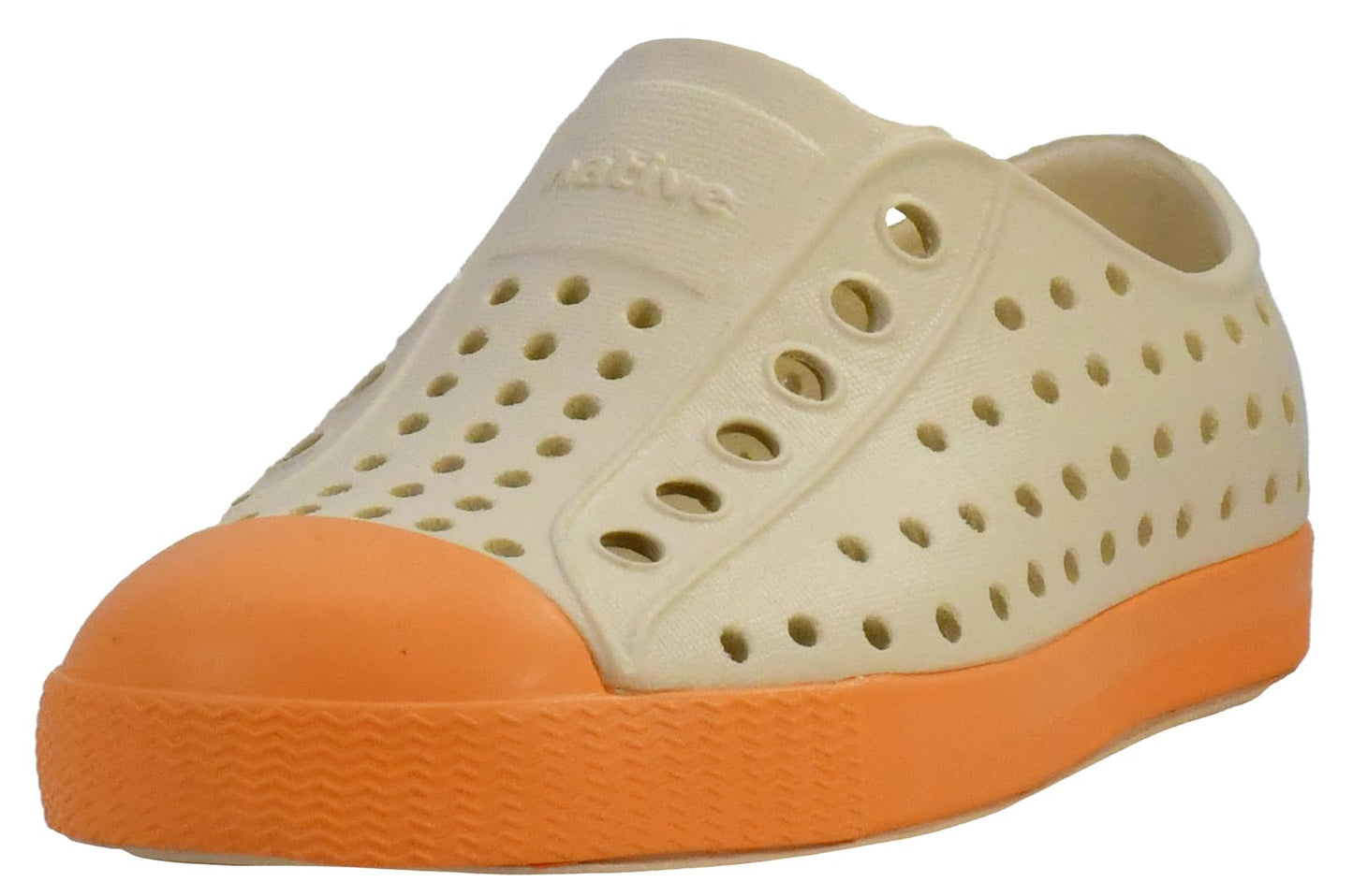 Native Shoes Unisex-Kids Jefferson Sneakers, Bone White/Papaya Orange, 2 Little Kid