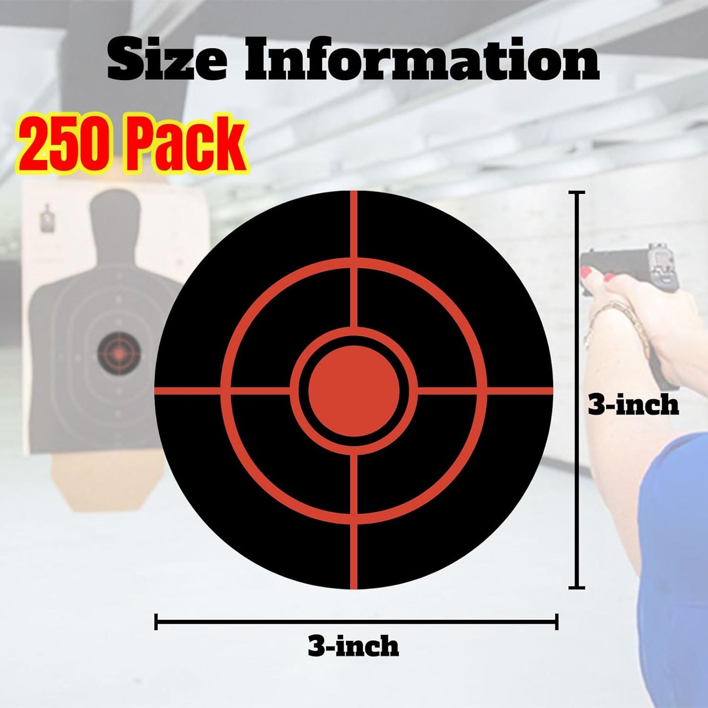 3 Inch/4 Inch Splatter Targets, Adhesive Shooting Target Stickers for BB Gun, Pellet Gun, Airsoft, Pistol, Rifle Shooting Practice (200/250/400/500Pack)