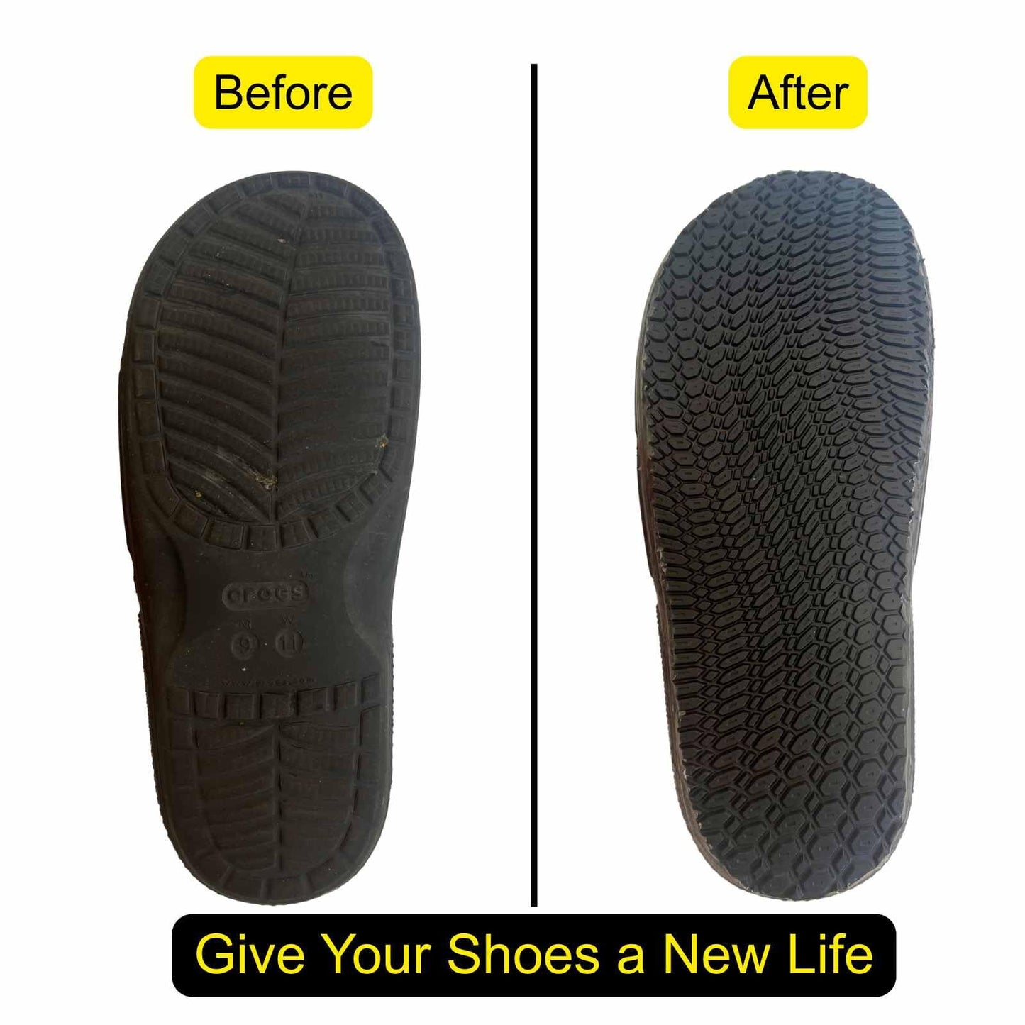 Shoe Sole Repair Rubber Anti-Slip Soles, Boot Sole Replacement 4mm Thick, Cut to Size (1 Pair)
