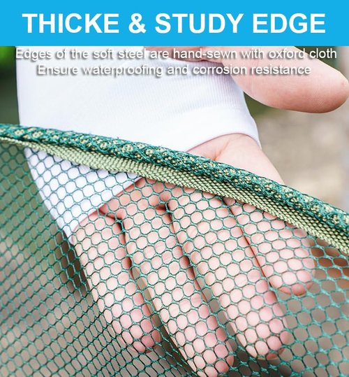 Foldable Fishing Net, Nylon Minnow Trap Crab Trap Crab Net, Drop Net for Pier Fishing, Drop Nets for Pulling Up Fish with Rope, Portable Bridge Fishing Nets for Minnows Crawfish Shrimp (32inch)