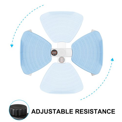 Zieuyend Waist Twister Ab Machine, 300 lbs Capacity Exercise Twist Board with Resistance Bands, Core Trainer Belly Fat Burner, Noiseless Waist Sculptor with Foot Massage for Home Gym (Blue)