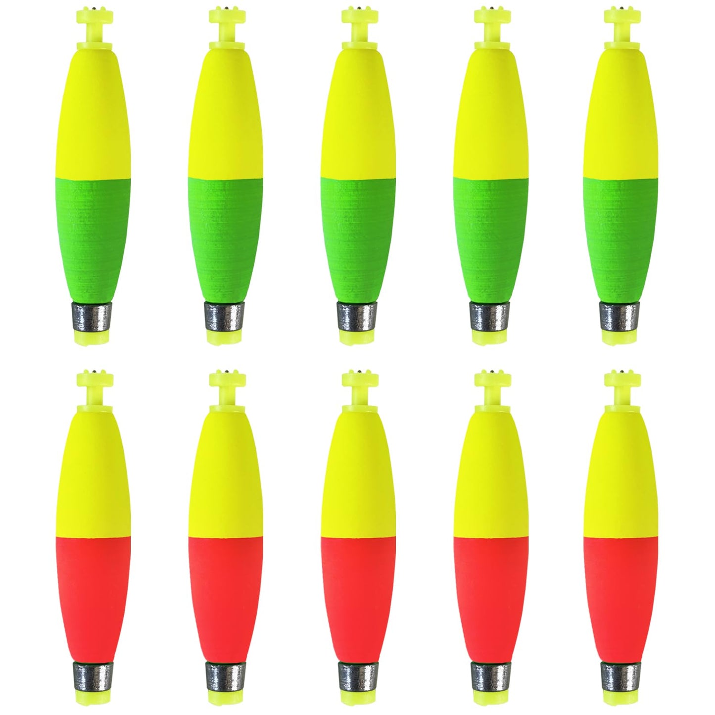 Bombite Weighted Bobbers for Fishing Floats EVA Foam Snap-on Fishing Bobbers for Crappie Bluegill Panfish Trout Catfish Bass 10 Packs 2.5in