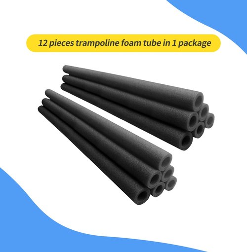 MSSVIGING 1" Trampoline Pole Foam Covers, Trampoline Pole Foam Padding Replacement, 35.4'' Length Each Enclosure Sleeve, Black, 12 Pcs