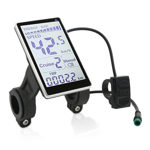 Electric Bicycle LCD Display, 24V 36V 48V 60V Universal E Scooter M5 E Bike Display Meter Control Panel Waterproof 5 Pin Electric Scooter Panel Screen for 31.8 22.2mm Electric Bikes