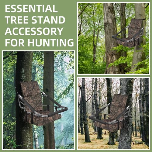 Tree Stand Seat Cushion Pad for Hunting with Back & Straps - Shadow Grass Camo