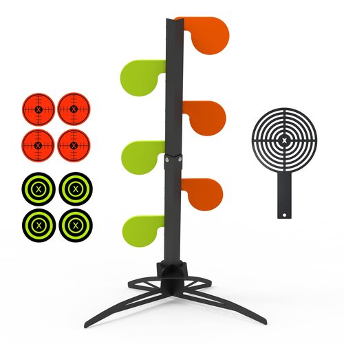 KNINE OUTDOORS AR500 Dueling Tree Target Kit, 6-Piece 3/8" Thickness Steel Paddles in 6" Diameter, Steel Target for Shooting