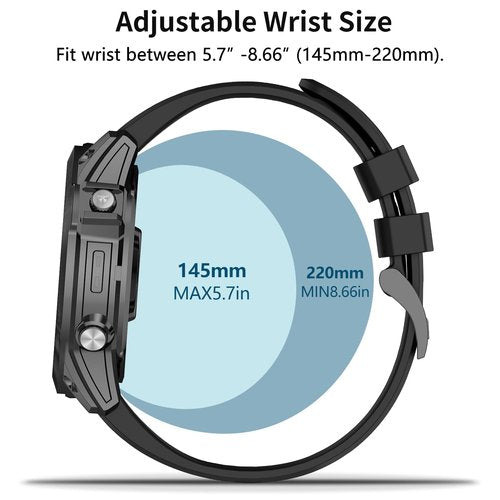 ZPJPPLX 26mm Easy Fit Watch bands For tactix 8 Fenix 8 51mm 7X Pro 6X 5X,Soft Silicone Sport Straps Compatible for Garmin Tactix7/Fenix 6X Pro/Fenix 5X Plus/Enduro3 2/Descent Mk2i/3i Epix Pro 51mm