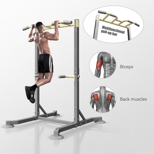DONIUZ Multi-function Pull Up Station, Portable Workout Equipment with Pull Up Bar and Dip Station for Home Gym, Support 600lbs