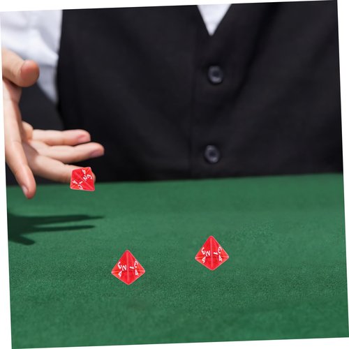 DECHOUS 4-Sided Red Acrylic Dice 20pcs Portable and Elegant for Role Playing Games and Social Gatherings