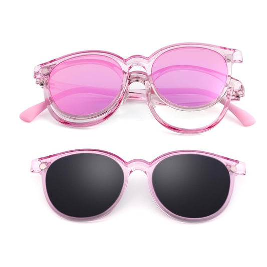EYEBUDDY Kids Sunglasses for Boys Girls, Toddler Polarized Sunglasses for Age 3-12, Clip-on UV Protection Children Sun Glasses