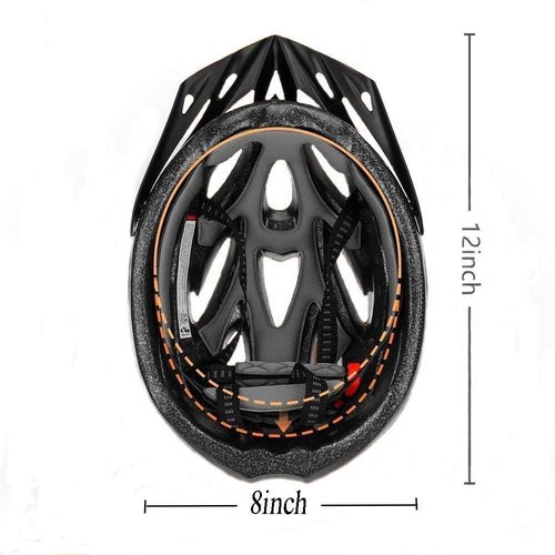 Adult Cycling Bike Helmet, Lightweight and Adjustable with Pads&Visor for Men and Women,Premium Quality Airflow Unisex Bike Helmet,Suggested Fit 57-62 cm (All Black)