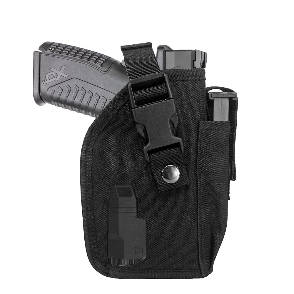 Bursport Universal Waist Belt Holster for Handguns with Under Barrel Laser or Light for Medium Full Size Handguns