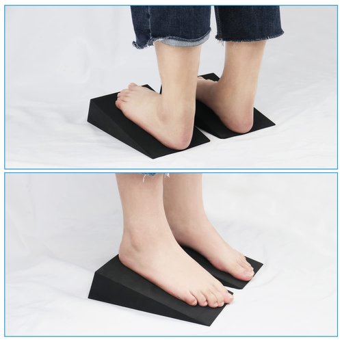 Inlisy 12'' Hard Foam Wedge Slant Board - 2 Pcs Calf Stretcher for Yoga, Squats and Physical Therapy