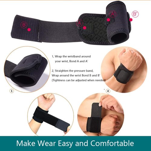 Wrist Brace, 2 PACK Wrist Wraps for Carpal Tunnel for women and men. Wrist Straps Suitable for Various Activities Sports, Exercises. Flexible, Highly Elastic, Adjustable, Comfortable and Multi-Functiona
