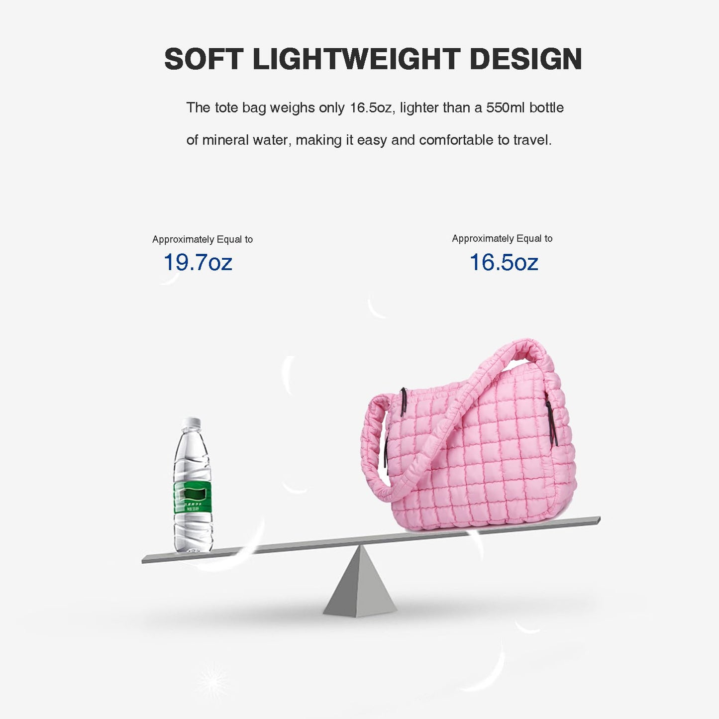 Quilted Puffer Tote Bag for Women Large Puffy Carryall Crossbody Shoulder Purse, Lightweight Travel Nylon Hobo Bag