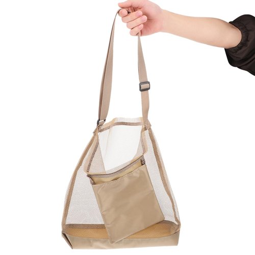 POPETPOP Mushroom Foraging Hunting Bags: Breathable Mesh Outdoor Foraging Fruit Picking Bag - Lightweight Crossbody for Outdoor Picking, Garden Harvest (Khaki)