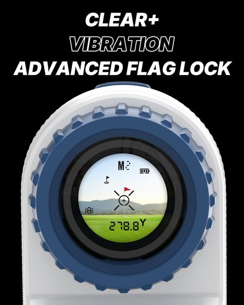 WOSPORTS Golf Rangefinder with Slope Switch, 1200 Yards Range Finder for Golfing & Hunting, ±1yd Accuracy, 0.3s Flag Locking Vibration, Rechargeable, Blue/White