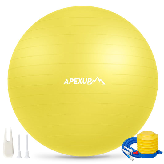 APEXUP Yoga Ball, 660 lbs Anti-Burst Exercise Ball with Pump, 5 Sizes