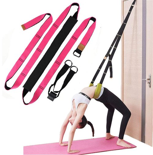 Xemz Back Bend Assist Trainer - Improve Back and Waist Flexibility, Door Flexibility Stretching Strap, Home Equipment for Ballet, Dance, Yoga, Gymnastics, Cheerleading, Splits (Rose)
