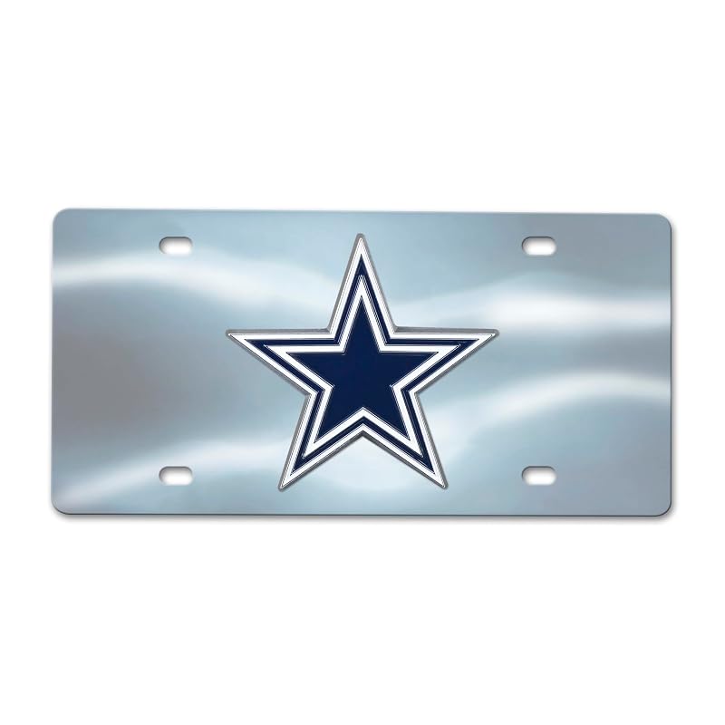 Dallas Cowboys Stainless Steel Front License Plate with 3D Emblem - 6x12 - FANMATS