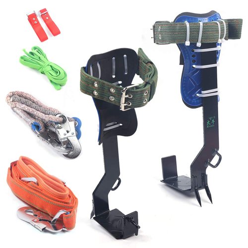 SOKDNHF Tree Climbing Spike Set, Safety Belt Straps Tree Climbing Tool Kits with Sharp and Hard Stainless Steel Claws, Adjustable Tree Climbing Tool for Mountaineering, Tree Climbing, Indoor Climbing