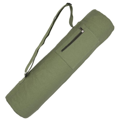 Baestappy Cotton yoga mat bag with Pockets and Adjustable Strap - Full Zip Cargo Yoga Mat Carrier Bag - Bag for 1/4" 1/3" Thick Yoga Mat