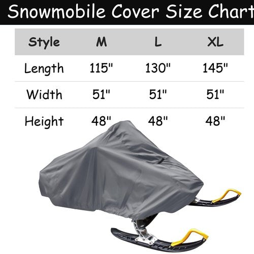 King Mills Waterproof, UV-Proof Snowmobile Cover Trailerable, Universal to Snowmobiles from Polaris, Ski Doo/Skidoo, Arctic Cat.L