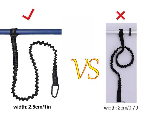 Paddle Leash Kayak Paddle Holder Tool Lanyard - 2 Pack Stretchable Paddle Strap with Carabiner Secure Leash Lanyard Rope for SUP Kayak Canoe Paddle Fishing Pole Rod (Black-2pcs)