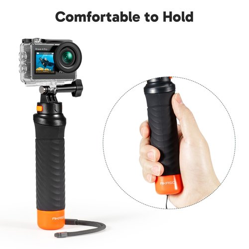 AKASO Brave 4 Pro Action Camera with Waterproof Floating Hand Grip Bundle - 4K30 20MP Ultra Hd EIS 131ft Underwater Camera 5xZoom Touch Screen WiFi Remote Control with Helmet Carry Bag Accessories Kit