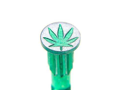 SCREW CITY Skateboard Hardware Set – 8 Bolts & 8 Nuts (1") – Anodized Green Coating, Half-Threaded, Iron Made – Polished Finish – Fits Skateboards & Cruisers – Durable Mounting Kit – Sweet Leaf Design