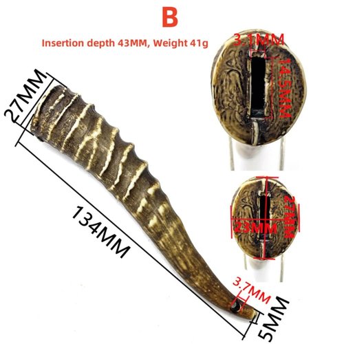 Aibote 1PC Resin Imitation Sambar Stag Antler Horn Knife Handle Part Handles Material Grip for Knife Making Blanks Blades (A)