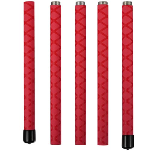 The Huang Yunming yoga stick is made of sturdy steel that is 5 feet high and an adjustable stretching stick, providing flexibility, agility, and balance. Multi functional fitness stick with 5 steel pipes (Red)