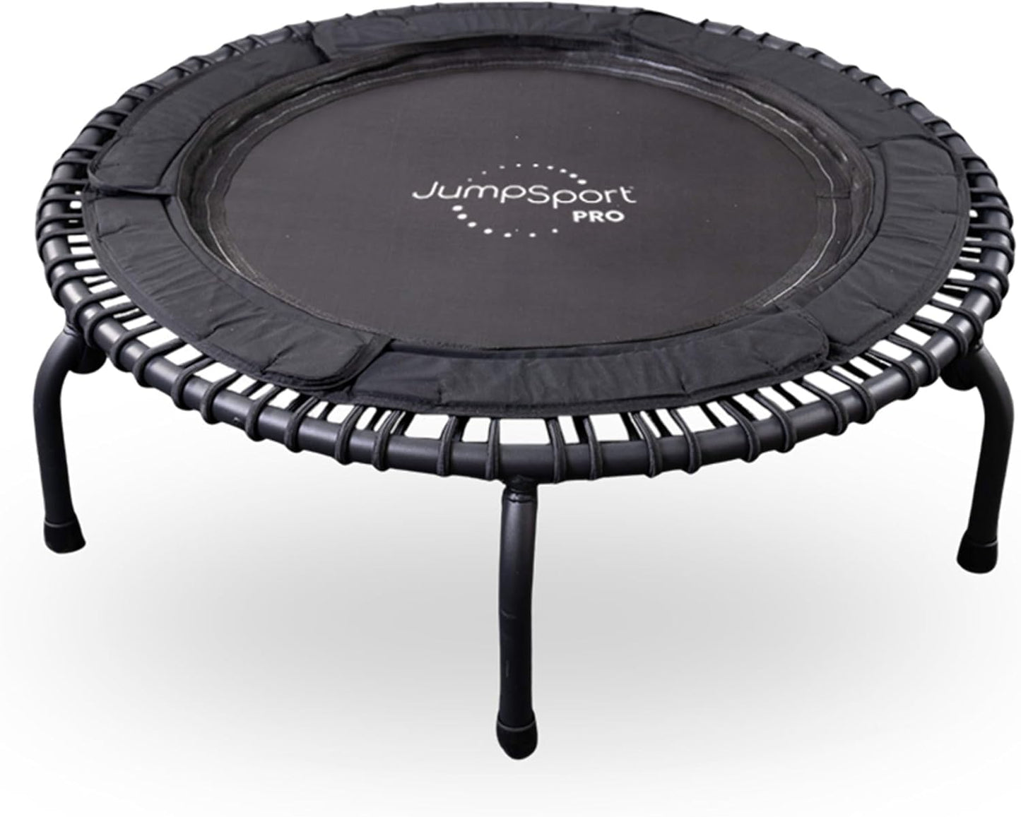 JumpSport Indoor Heavy Duty Lightweight 44 Inch Folding Fitness Trampoline with Arched Legs and 7 Adjustable Tension