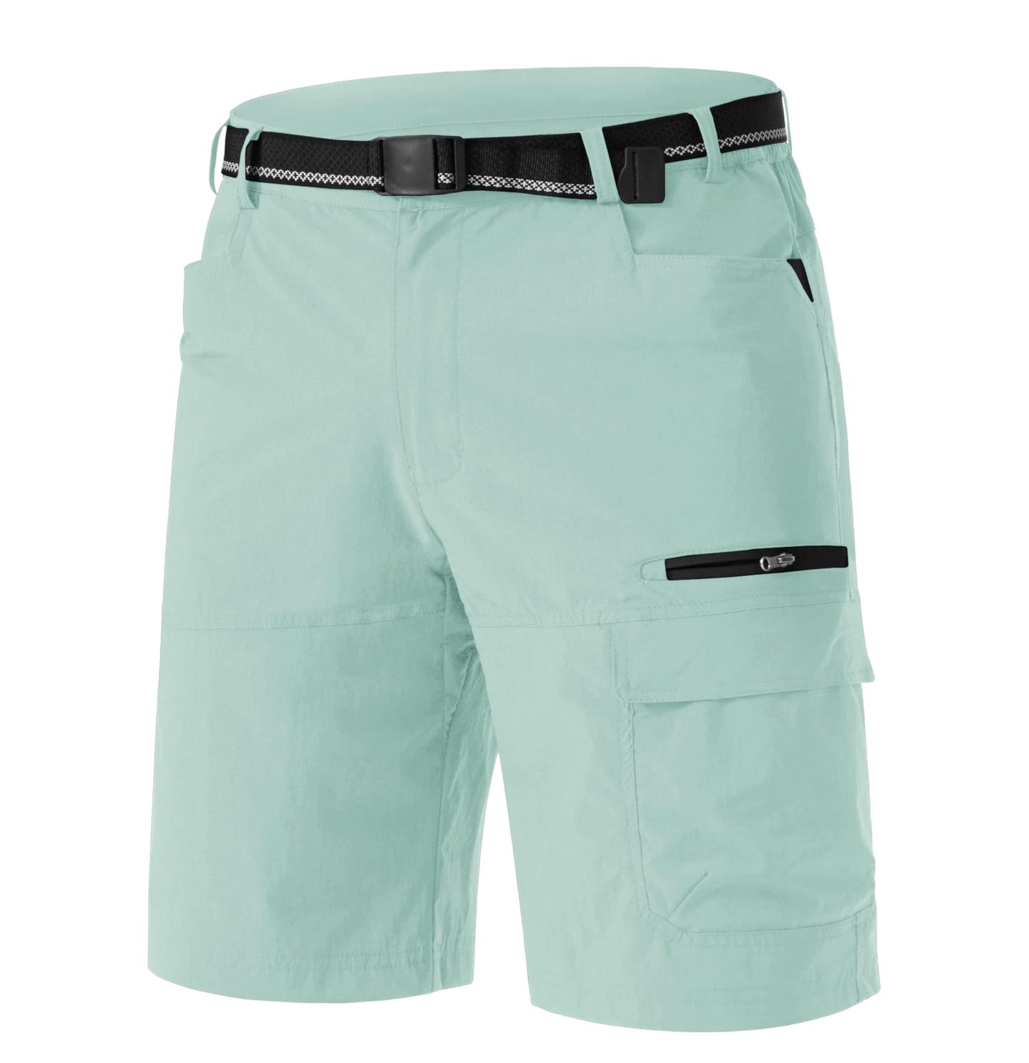 TACVASEN Mens Shorts 10" Dress Golf Outdoor Lightweight Quick Dry Summer Casual Fishing Travel Shorts with Zipper Pockets Lake Blue 38
