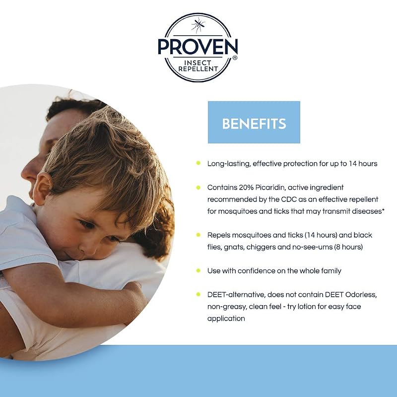 Proven 20% Picaridin Insect Repellent Lotion Unscented 6 fl oz (Pack of 2)