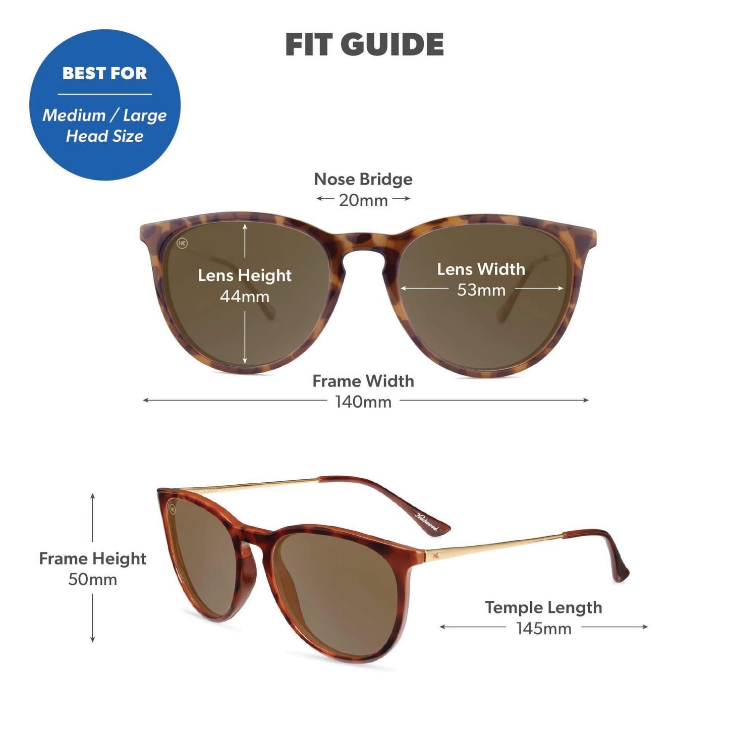 Knockaround Round Trendy Polarized Sunglasses for Women - UV Protection