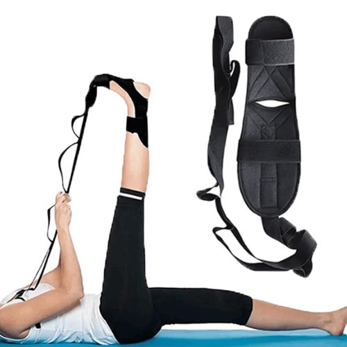 Izzila Stretching Strap with Loops and Detachable Foot - Yoga Straps for Stretching，Gymnastics, And Flexibility Training, Recovery and Increasing Mobility (Black)