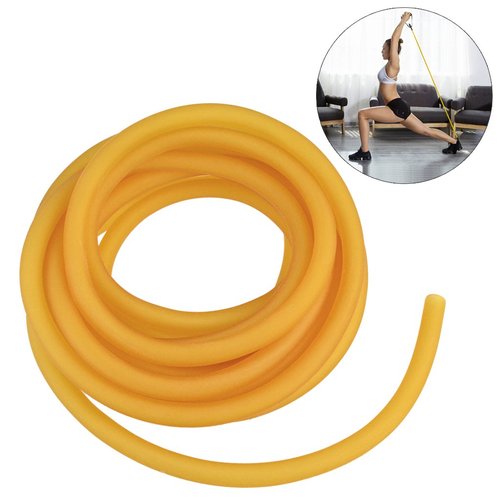 Nydotd Natural Latex Rubber Band, 16.4ft / 5m, 6x9mm Rubber Tube Tubing for Slingshot Catapult Elastic Parts Rocket Outdoor Hunting, Yellow