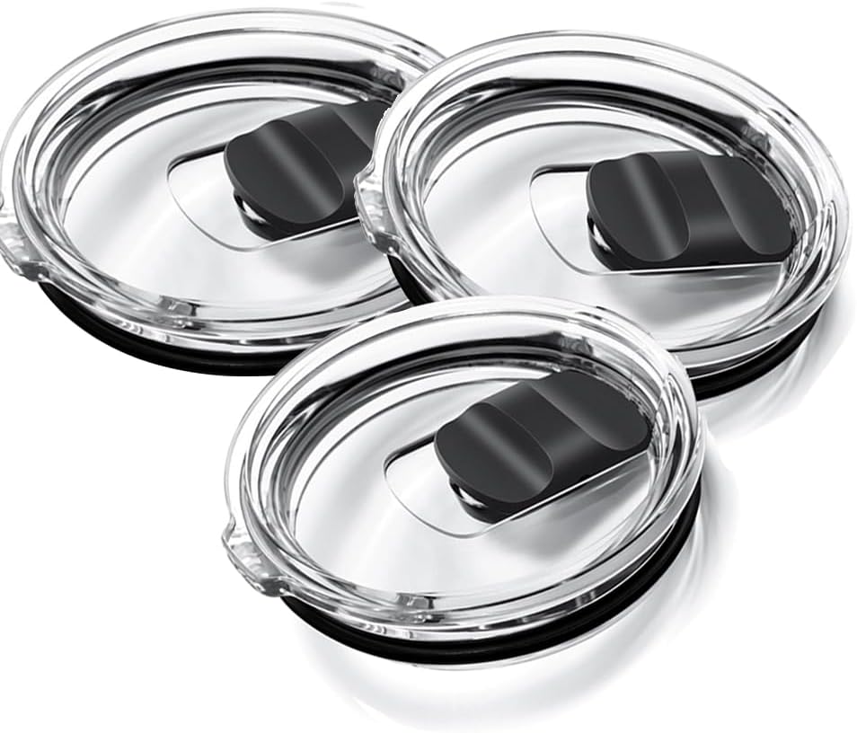 3 Pack 20oz Yeti Tumbler Lids, Magnetic Slider Replacement Lid for 20oz Yeti Rambler/16oz Pints/10/24oz Mug/10oz Lowball, Spill Proof Coffee Cup Cover