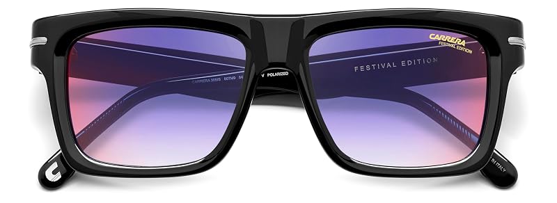 Carrera Unisex Sunglasses – Festival Edition Black/Blue Shaded Red+Blue Shaded Red