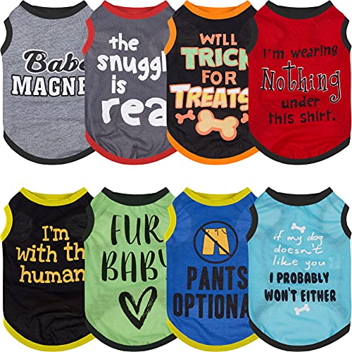 Classic Pattern 8 Pcs Dog T-Shirts - Medium Variation