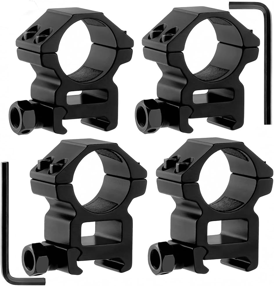 1'' Scope Rings, 2Pcs High Profile or 2Pcs Medium Profile 1 Inch Scope Mount Rings for Picatinny Rail