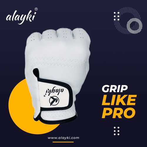 Alayki Birdie Premium Golf Glove for Left Hand - 100% Natural Sheep Leather - Superior Grip & Comfort - Lightweight, Breathable, Durable for Men & Women Golfers (Medium, Left)