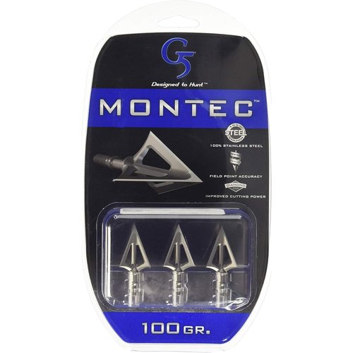 G5 Outdoors Montec 100 Grain 1-1/16" Cut Broadheads (3 Pack)