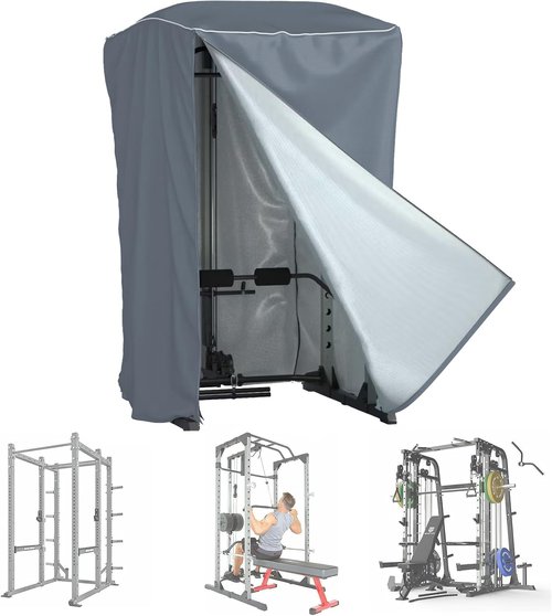 HSDFC Power Cage Cover,Strength Training Power Cage Covers,84" H x 47" L x 69" W-Squat Rack Cage Accessories Outdoor And indoor Universal Dust and Waterproof Four-Season Protective Cover-Black