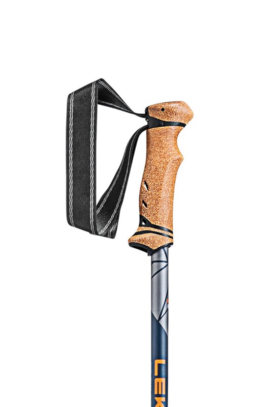 LEKI Legacy Lite Aluminum Adjustable Lightweight Walking Poles for Trekking & Hiking - Orange-Blue-Anthracite - 100-135 cm