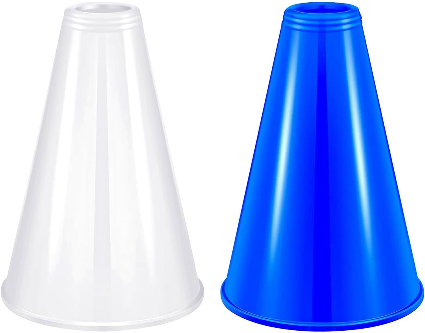 2 Pcs White Plastic Cheer Megaphone for DIY Party Accessory for School Outdoor Activities Party Favors Sports Match Game (White)