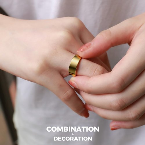 Smart Ring for Women Men Fitness Tracker with Blood Pressure,Heart Rate,Sleep Monitoring,Step Counting,for iPhone and Android,Waterproof smart blood pressure monitor,No Subscription Fees,Gold 9 size