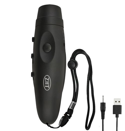 ZHT Electronic Whistles for Referees with USB Charging, 3 Tone High Volume Emergency Whistle for Coaches Teacher, Outdoor Safety Whistles with Lanyard- Black Color