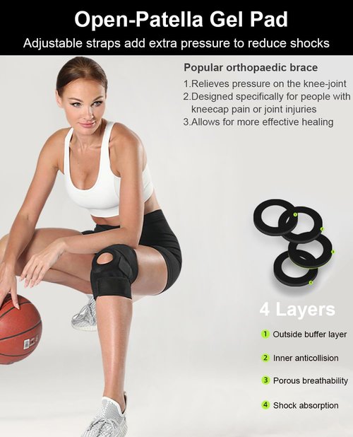 Knee Brace for Women Men with Side Stabilizers, 2 Pack Knee Braces for Knee Pain ACL MCL Arthritis Joint Pain Relief, Adjustable Compression Sleeve Patellar Tendon Support Strap